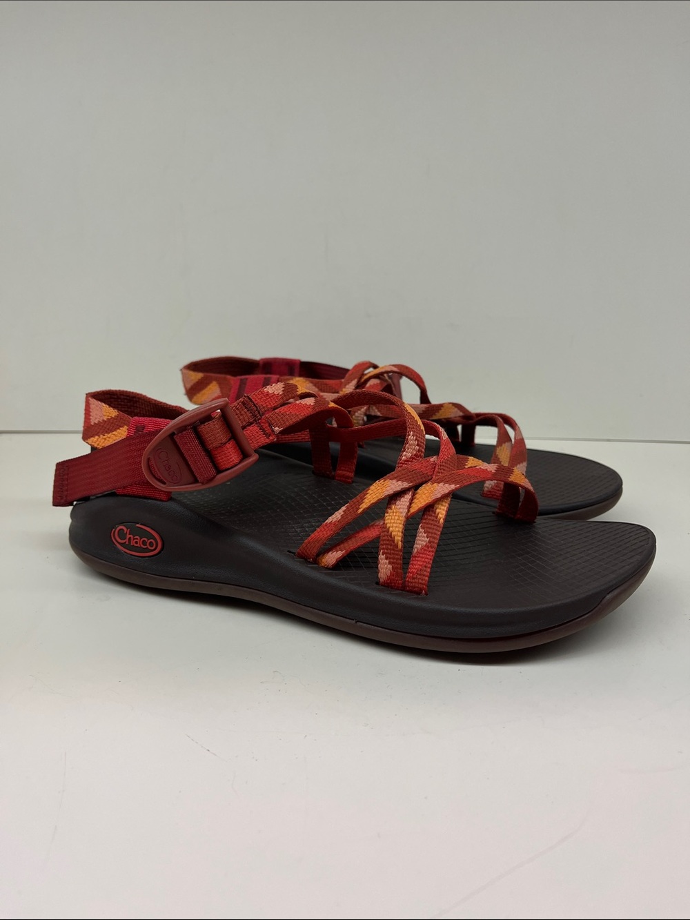 Like New Women's Chaco Z/Volv X2 Sandals in Red Multi